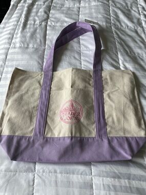Trader Joe’s large lavender and pink limited edition canvas tote